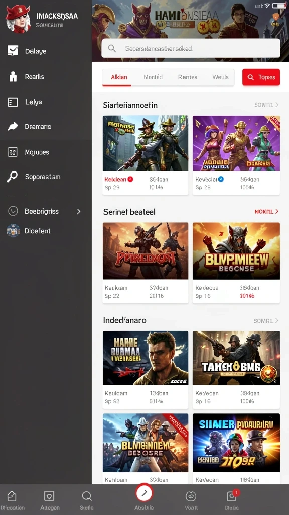 Beragam pilihan permainan menarik dalam aplikasi Download bosmenang APK untuk Android.